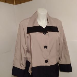 Vtg Black Beige Fleet Street Raincoat Corpcore Academia Whimsygoth